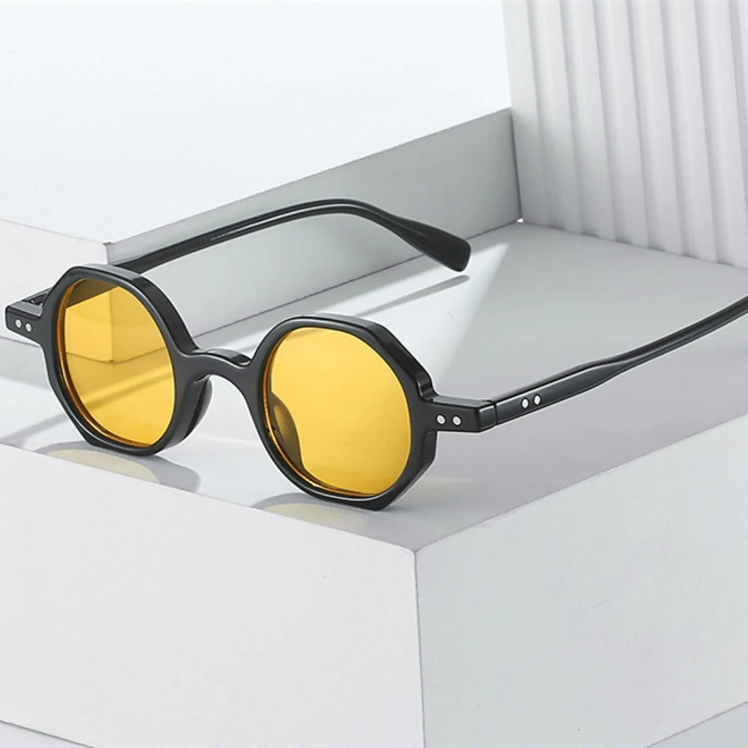 Fashion Round Sunglasses for Women Men Punk Vintage Small Frame Uv400