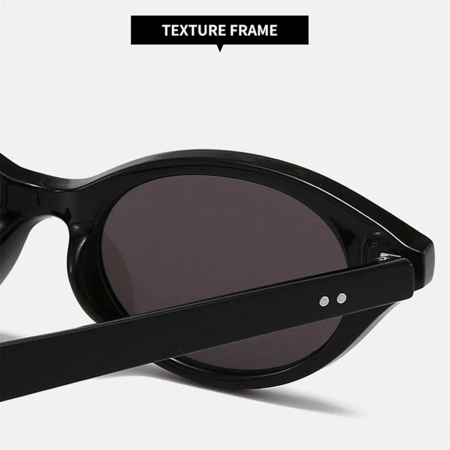 Fashion Small Cat Eye Sunglasses Women Retro Rivets Shades Uv400 Men Trending Green Tea Oval Lens Sun Glasses