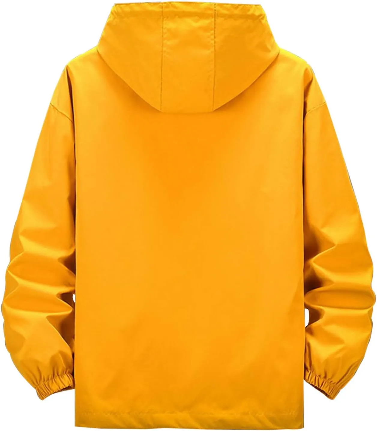 Finelylove Mens Jacket with Hood,Water Resistant Windbreaker Jackets Outdoor Patchwork Hooded Spring/Fall Jacket Fashion