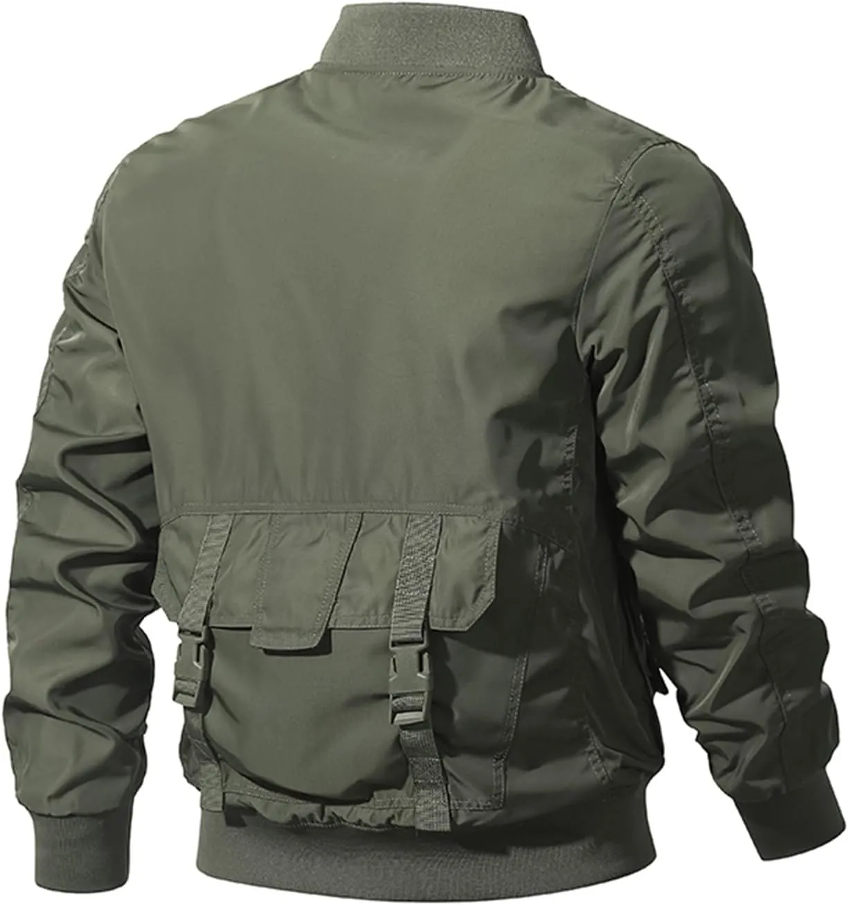 Finelylove Mens Military Tactical Jacket Lightweight Cargo Bomber Jacket Waterproof Spring Fall Windbreaker with Pockets