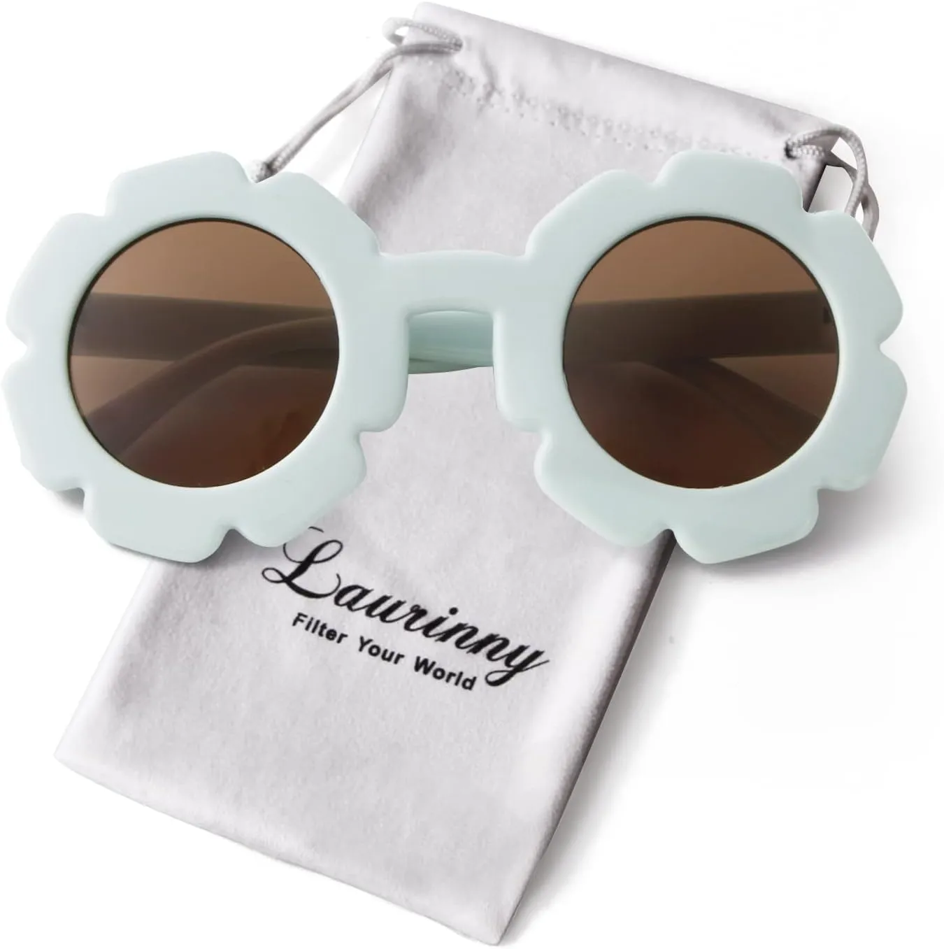 Flexiable Bendable Polarized Flower Baby Sunglasses with Straps for Newborn Infant Girls Boys Age 0-24 Months