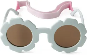 Flexiable Bendable Polarized Flower Baby Sunglasses with Straps for Newborn Infant Girls Boys Age 0-24 Months