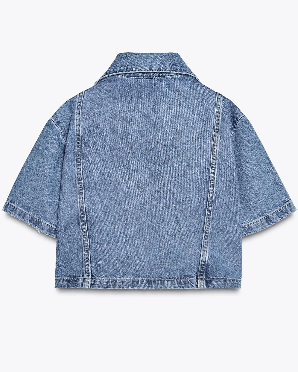 Gacaky Women's Cropped Denim Jackets Fashion Short Sleeve Lapel Button Down Trucker Jean Jackets Coats 2025 Outfits Clothes