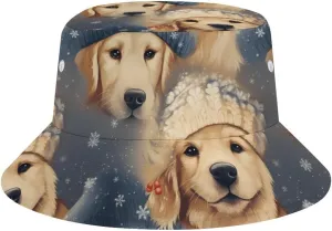 Golden Retriever Sun Hats Bucket Hat Wide Brim Fishing Hat Summer Hat for Fishing, Hiking, Camping