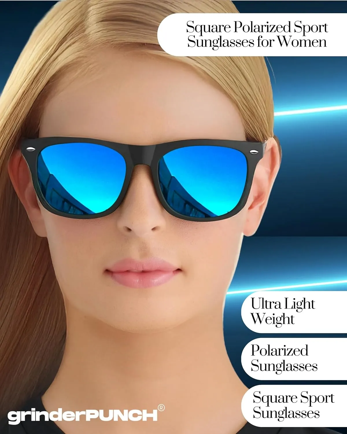 grinderPUNCH Polarized Super Dark Sunglasses for Men and Women Trendy Retro Sun Glasses for Driving UV Protection