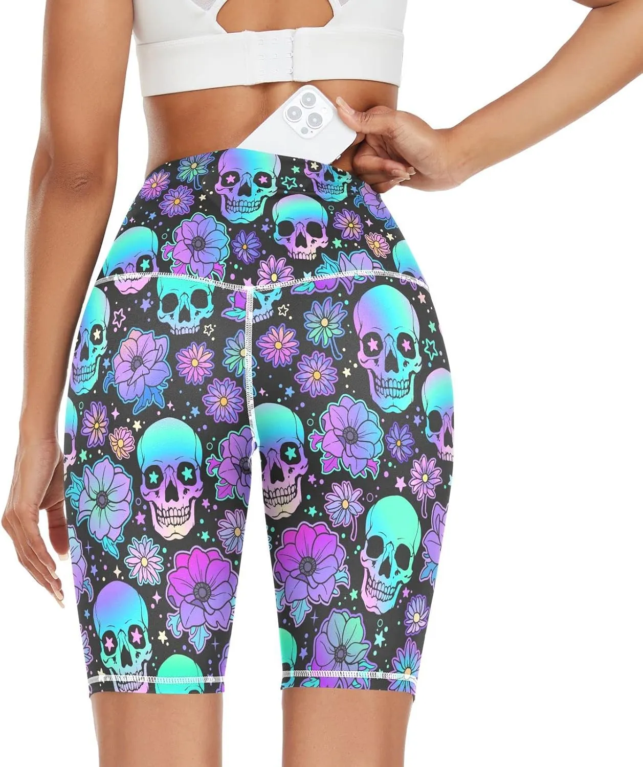 High Waist Yoga Shorts for Women Athletic Shorts Leggings with Hidden Pockets