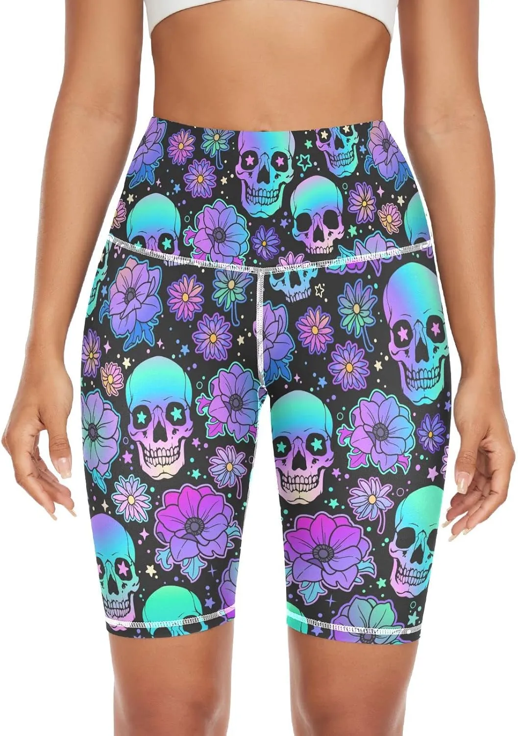 High Waist Yoga Shorts for Women Athletic Shorts Leggings with Hidden Pockets