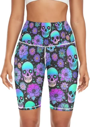 High Waist Yoga Shorts for Women Athletic Shorts Leggings with Hidden Pockets