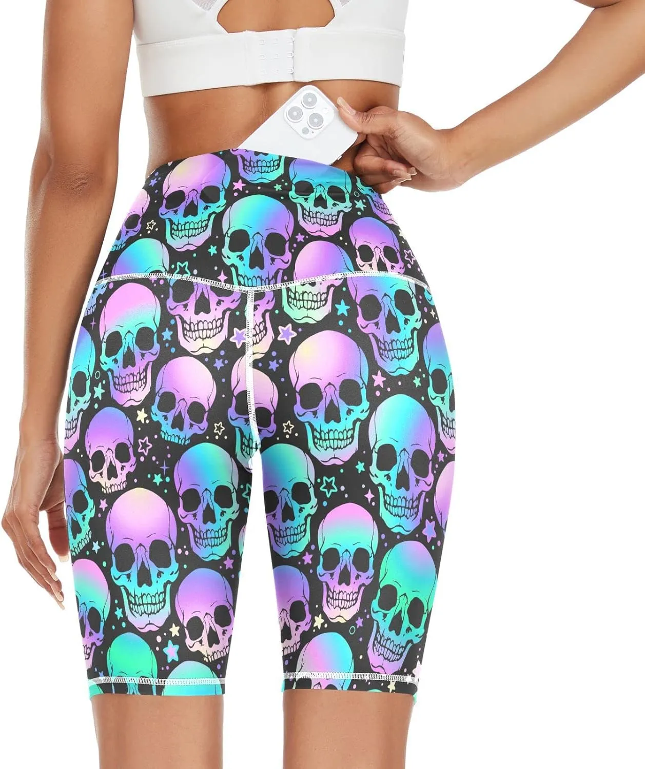 High Waist Yoga Shorts for Women Athletic Shorts Leggings with Hidden Pockets