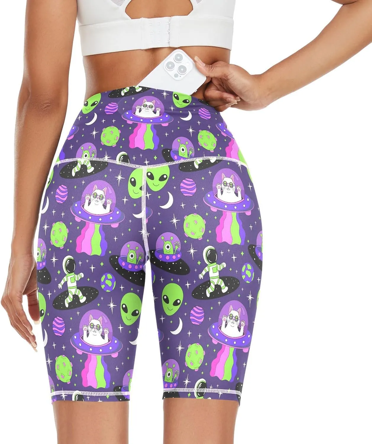 High Waist Yoga Shorts for Women Athletic Shorts Leggings with Hidden Pockets