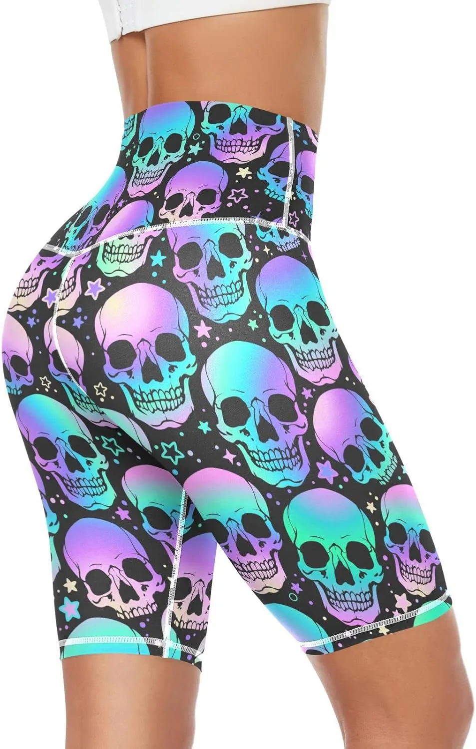 High Waist Yoga Shorts for Women Athletic Shorts Leggings with Hidden Pockets