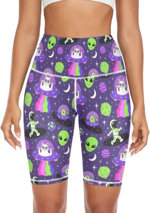 High Waist Yoga Shorts for Women Athletic Shorts Leggings with Hidden Pockets