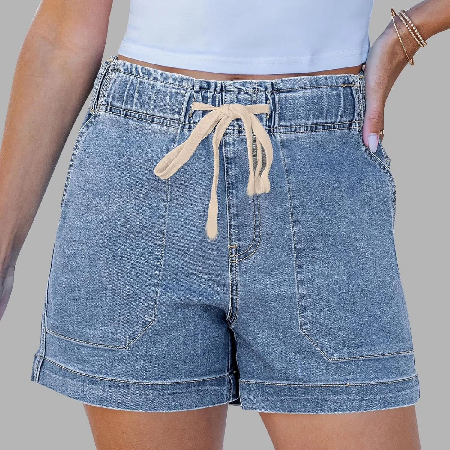 Hvyesh Jean Shorts Womens Jorts Summer Cute Denim Shorts for Women High Waisted