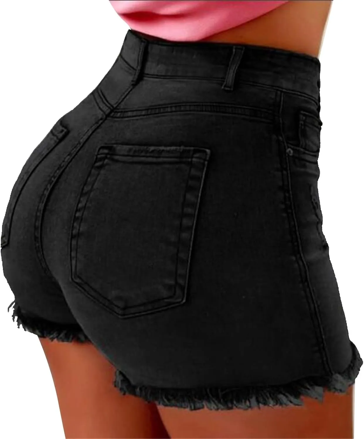 Jean Shorts for Women Denim High Waisted 5 Inch Inseam Stretchy Denim Short Pants Casual Summer Lounge Jean Bike Shorts