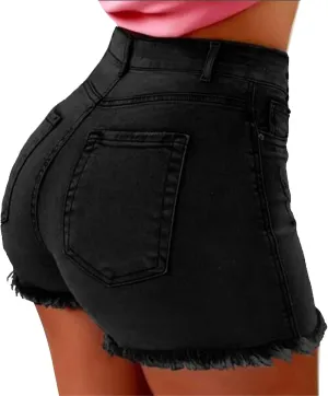 Jean Shorts for Women Denim High Waisted 5 Inch Inseam Stretchy Denim Short Pants Casual Summer Lounge Jean Bike Shorts