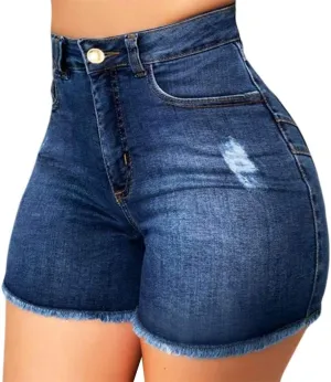 Jean Shorts for Women Denim High Waisted 5 Inch Inseam Stretchy Denim Short Pants Casual Summer Lounge Jean Bike Shorts
