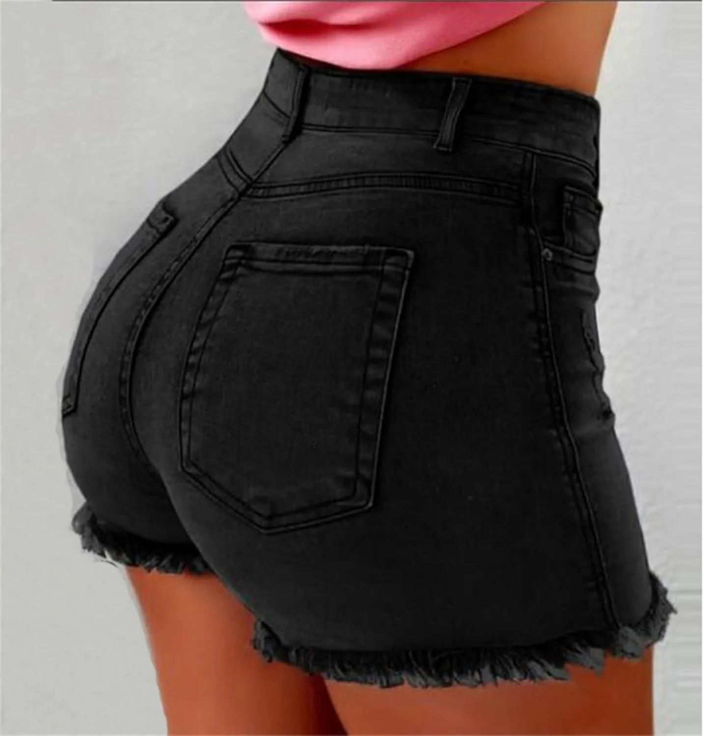 Jean Shorts for Women Denim High Waisted 5 Inch Inseam Stretchy Denim Short Pants Casual Summer Lounge Jean Bike Shorts