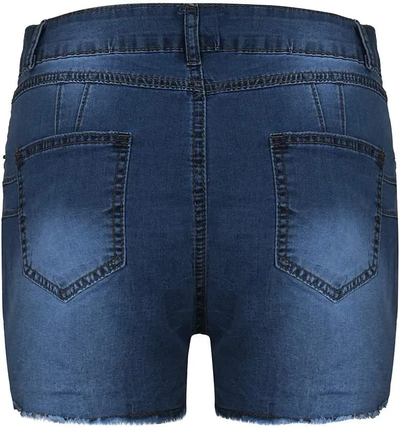 Jean Shorts for Women Denim High Waisted 5 Inch Inseam Stretchy Denim Short Pants Casual Summer Lounge Jean Bike Shorts