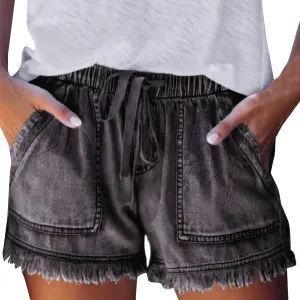 Jean Shorts for Women Distressed Stretchy Jeanshorts Casual High Waisted Denim Shorts Summer Jeans Baggy Jean Shorts