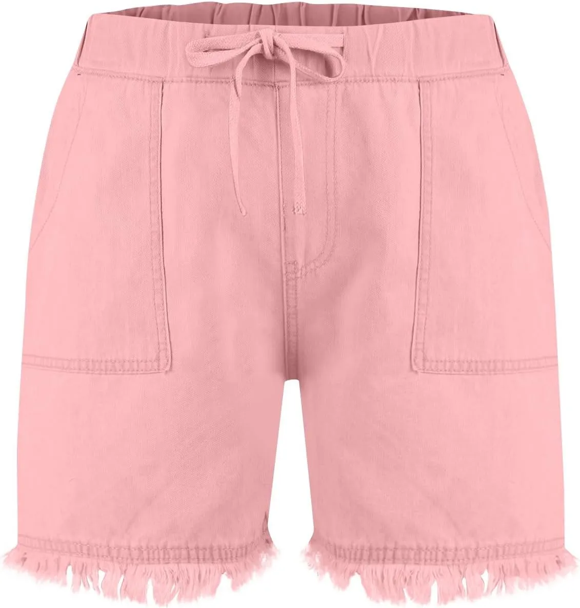 Jeans Shorts for Women Lightweight Drawstring High Waisted Denim Shorts Casual Summer Lounge Shorts with Pockets