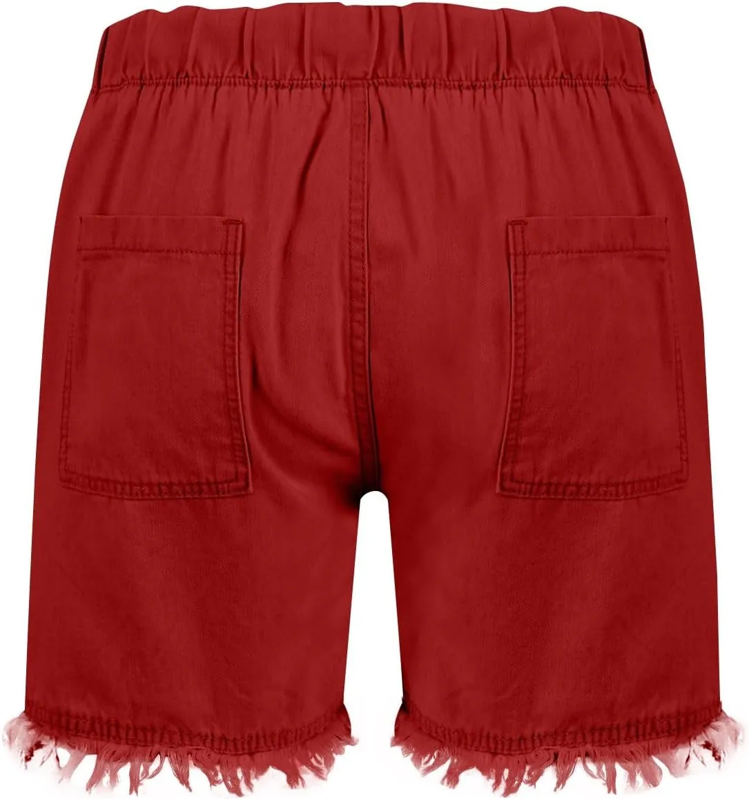 Jeans Shorts for Women Lightweight Drawstring High Waisted Denim Shorts Casual Summer Lounge Shorts with Pockets