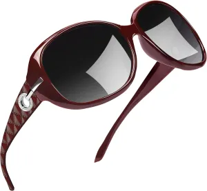 Joopin Big Womens Sunglasses Polarized Trendy Sun Glasses Large Rectangle UV Protection Rhinestone Sunnies