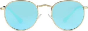 JOVAKIT Kids Small Round Polarized Sunglasses for Baby Girls Boys Age 0-16, Three Sizes, Metal Frame 100% UV Protection