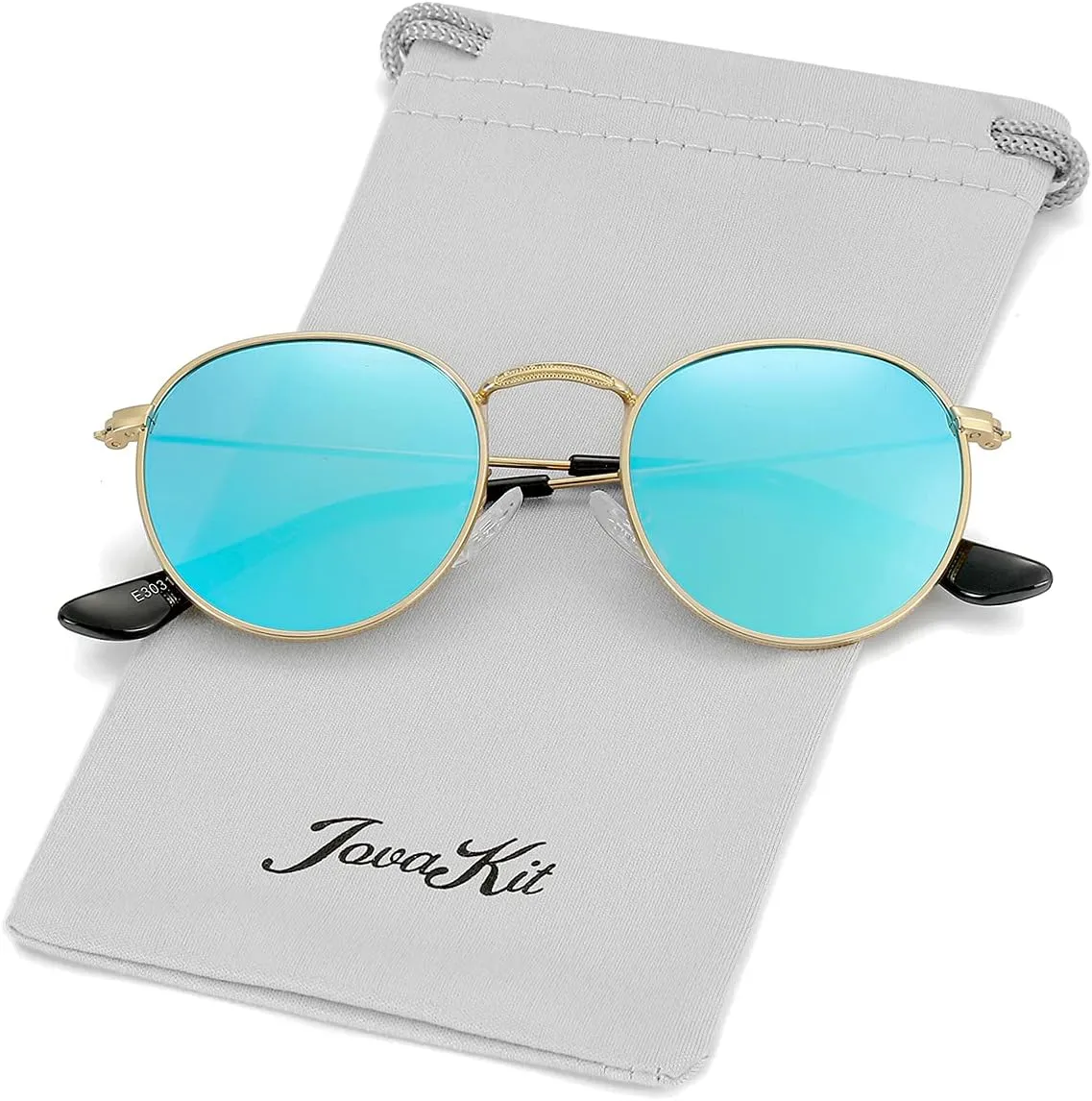 JOVAKIT Kids Small Round Polarized Sunglasses for Baby Girls Boys Age 0-16, Three Sizes, Metal Frame 100% UV Protection