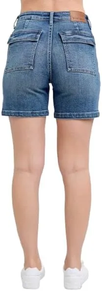 Judy Blue High Waist Utility Mid Length Shorts 150316
