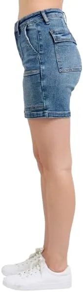 Judy Blue High Waist Utility Mid Length Shorts 150316