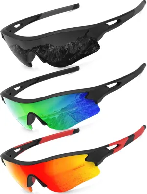 KALIYADI Sports Sunglasses Polarized Sunglasses-Men: Mens Sunglasses with UV400 for Golf Running Fishing