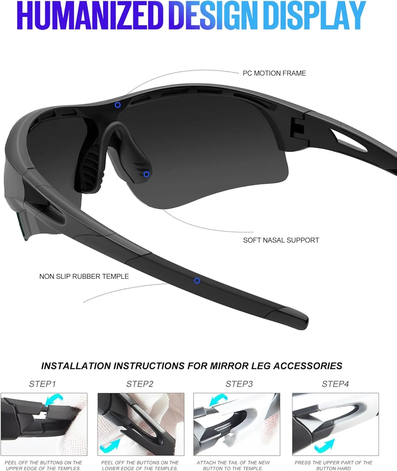 KALIYADI Sports Sunglasses Polarized Sunglasses-Men: Mens Sunglasses with UV400 for Golf Running Fishing