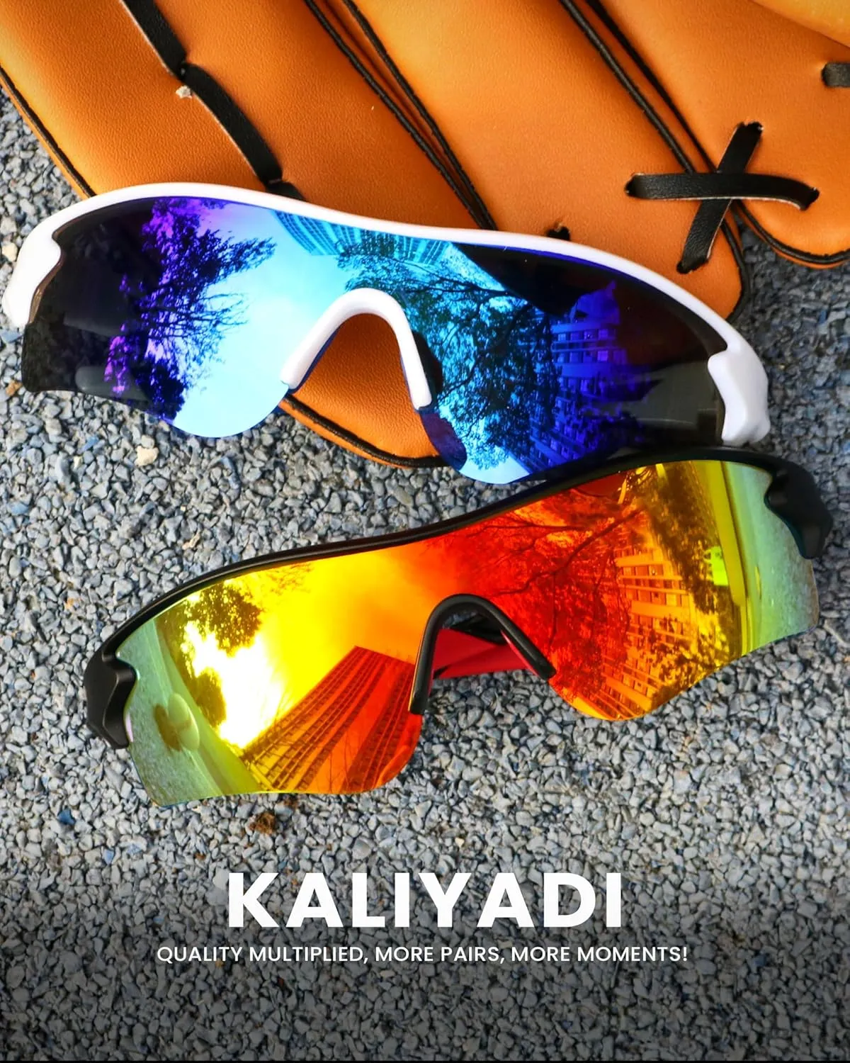 KALIYADI Sports Sunglasses Polarized Sunglasses-Men: Mens Sunglasses with UV400 for Golf Running Fishing