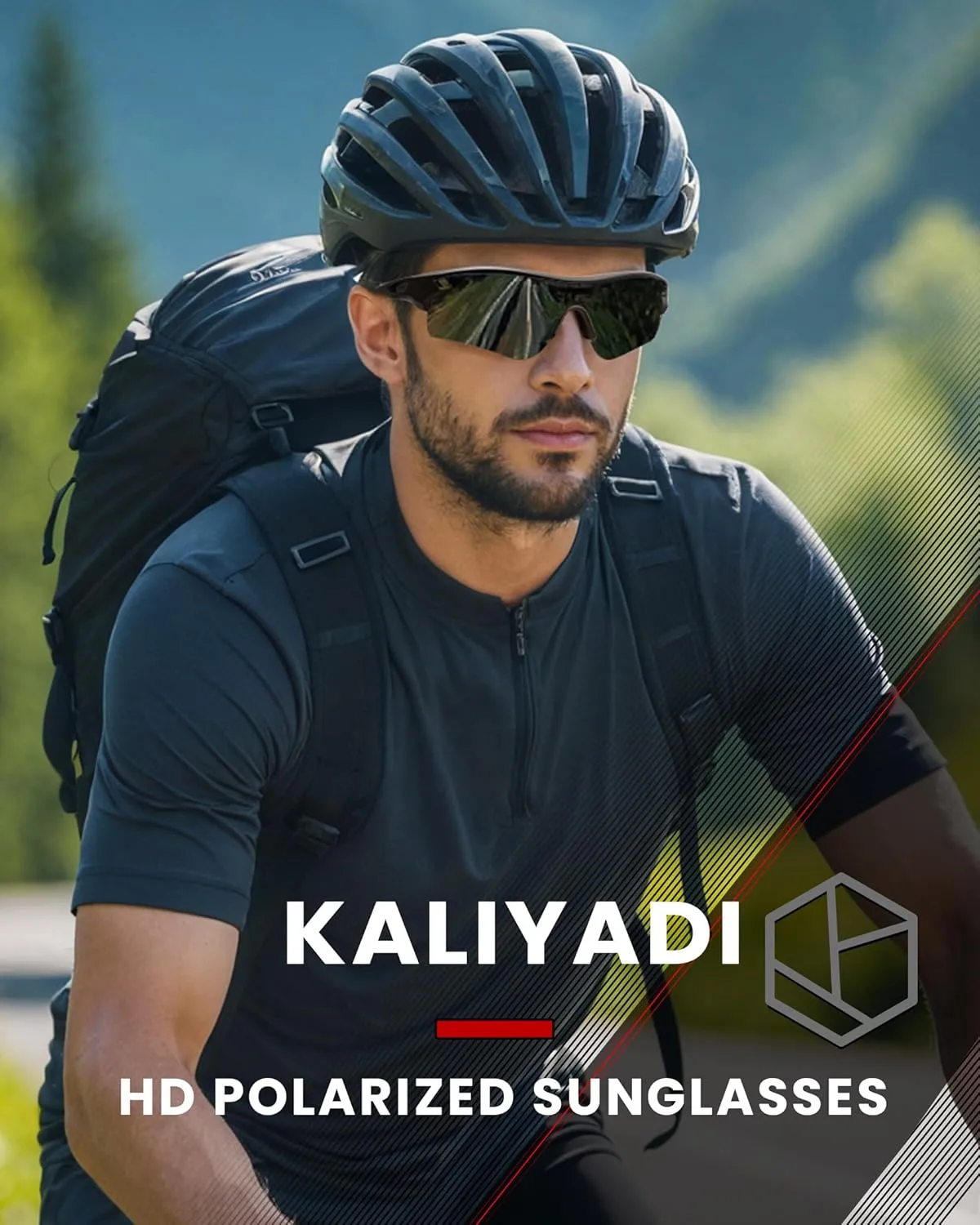 KALIYADI Sports Sunglasses Polarized Sunglasses-Men: Mens Sunglasses with UV400 for Golf Running Fishing
