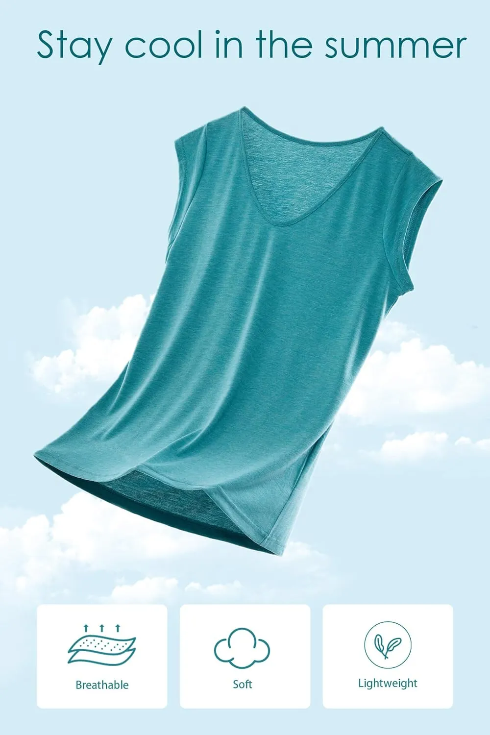 Langwyqu Womens' Cap Sleeve Casual Loose Fit Basic Shirts Tank Tops
