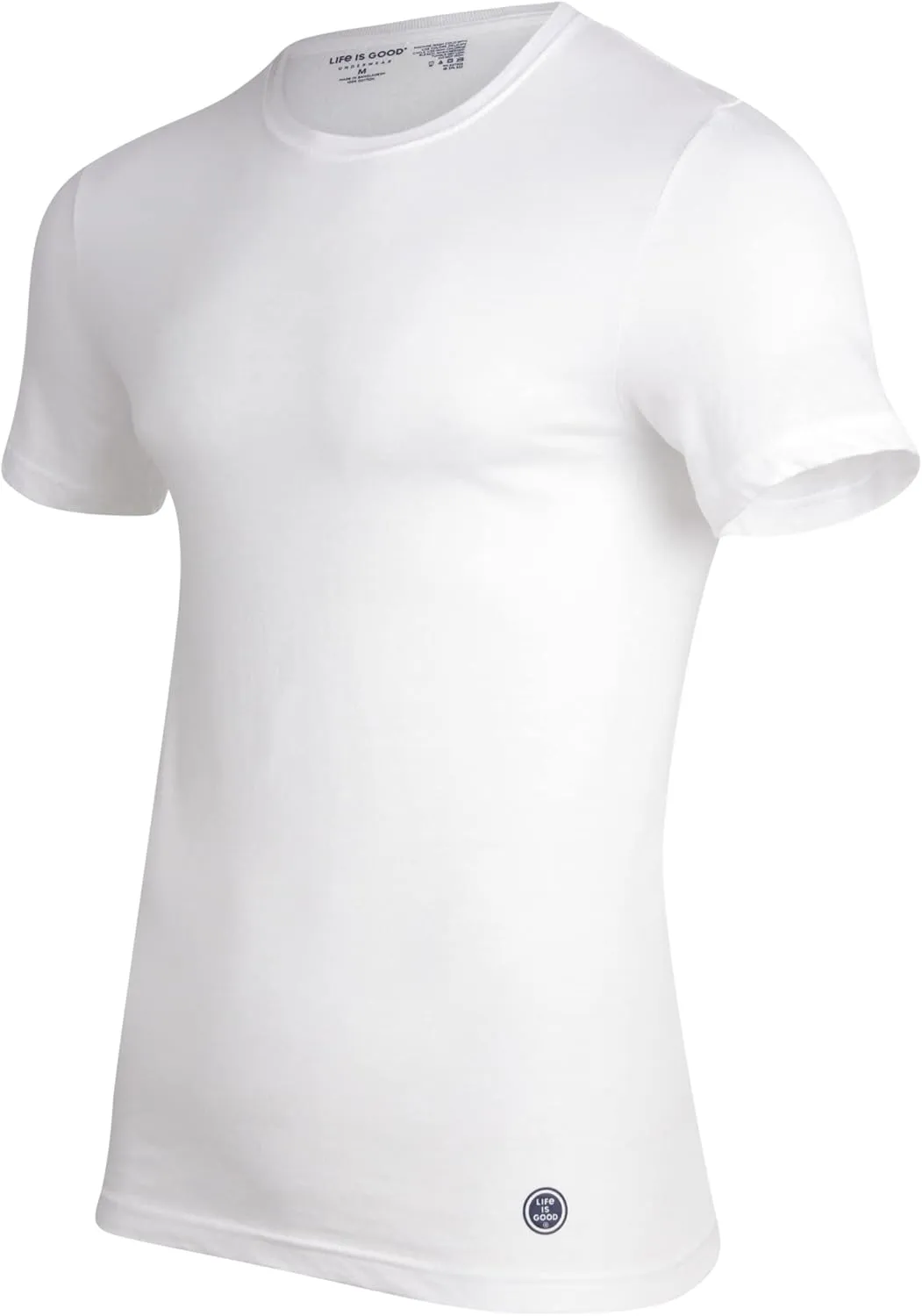 Life is Good Mens Undershirts - 6 Pack Lightweight Breathable Cotton Crewneck and V-Neck T Shirts for Men (Sizes: S-XL)