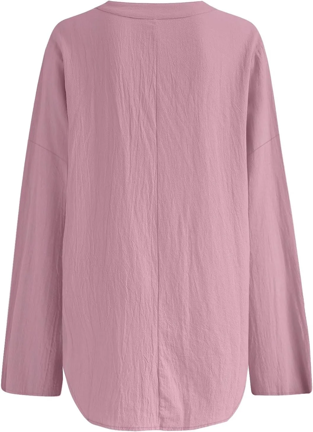 Linen Shirts for Women Summer Notch V Neck Tops Plus Loose Fit 3/4 Long Sleeve Tunic Blouses Casual Tees 2024 Outfits