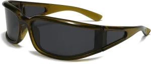 LJCZKA Polarized Wrap Around Sunglasses for Women Men Oversized Sports Sunglasses y2k Futuristic Shades UV400 Protection