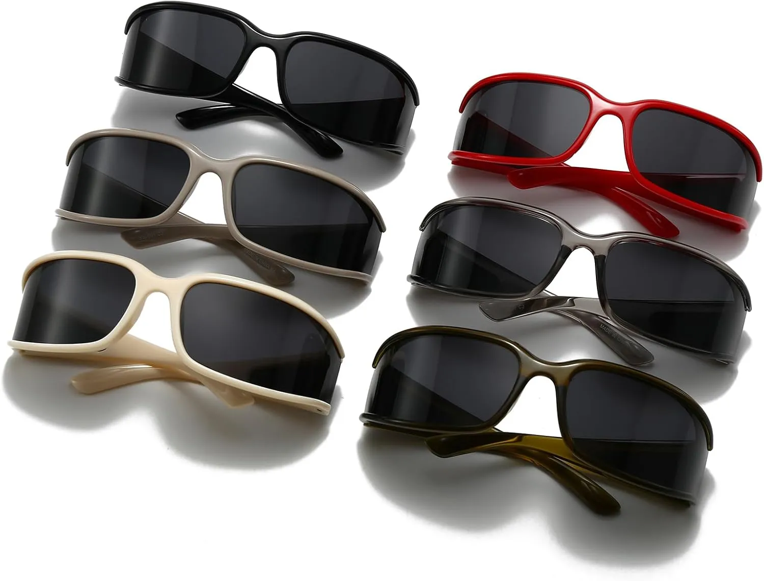 LJCZKA Polarized Wrap Around Sunglasses for Women Men Oversized Sports Sunglasses y2k Futuristic Shades UV400 Protection