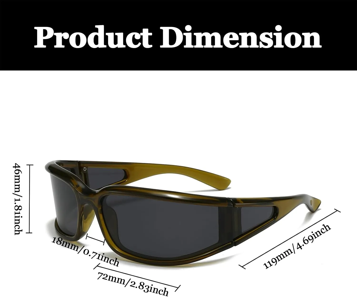 LJCZKA Polarized Wrap Around Sunglasses for Women Men Oversized Sports Sunglasses y2k Futuristic Shades UV400 Protection