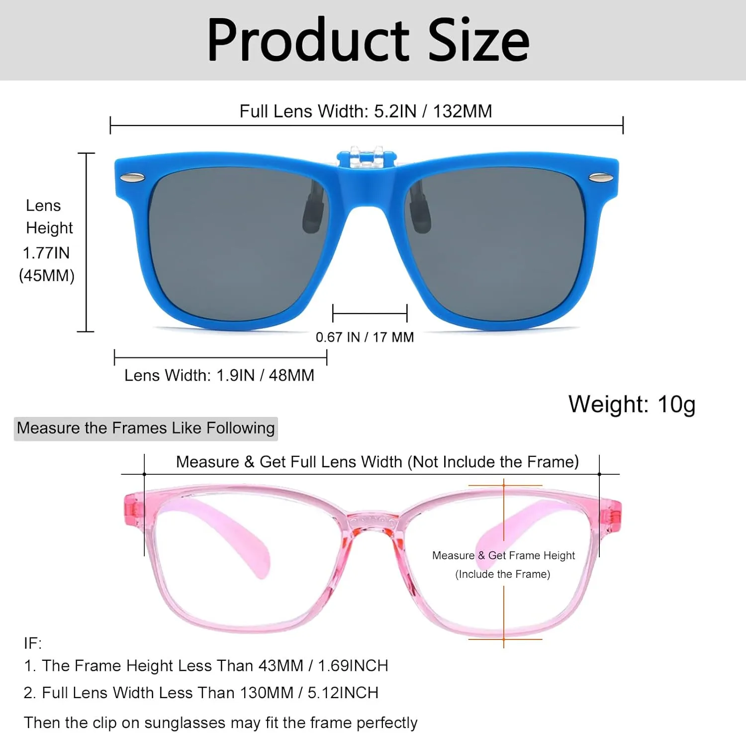 Long Keeper Kids Polarized Clip On Sunglasses Teen Boys Girls Square Flip Up Clip-on Sunglasses Over Glasses