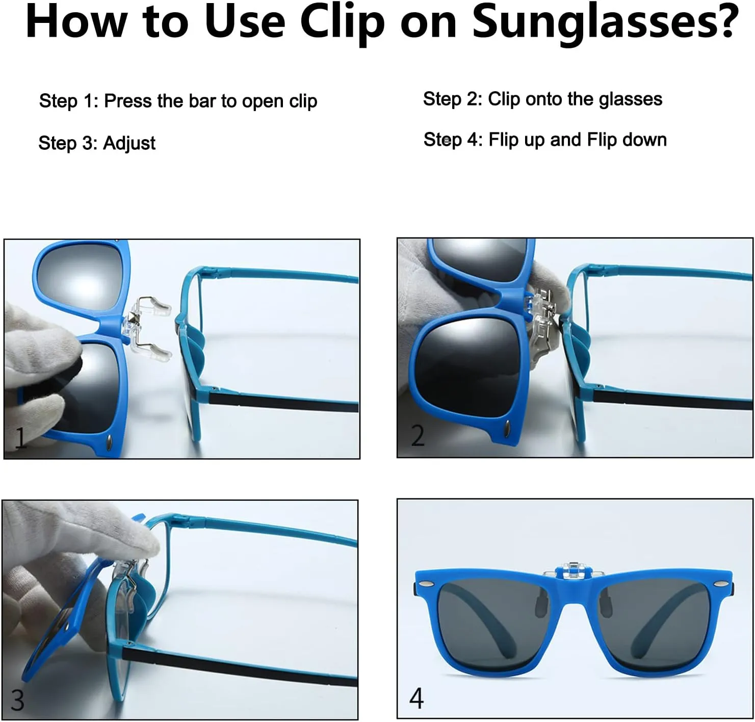 Long Keeper Kids Polarized Clip On Sunglasses Teen Boys Girls Square Flip Up Clip-on Sunglasses Over Glasses