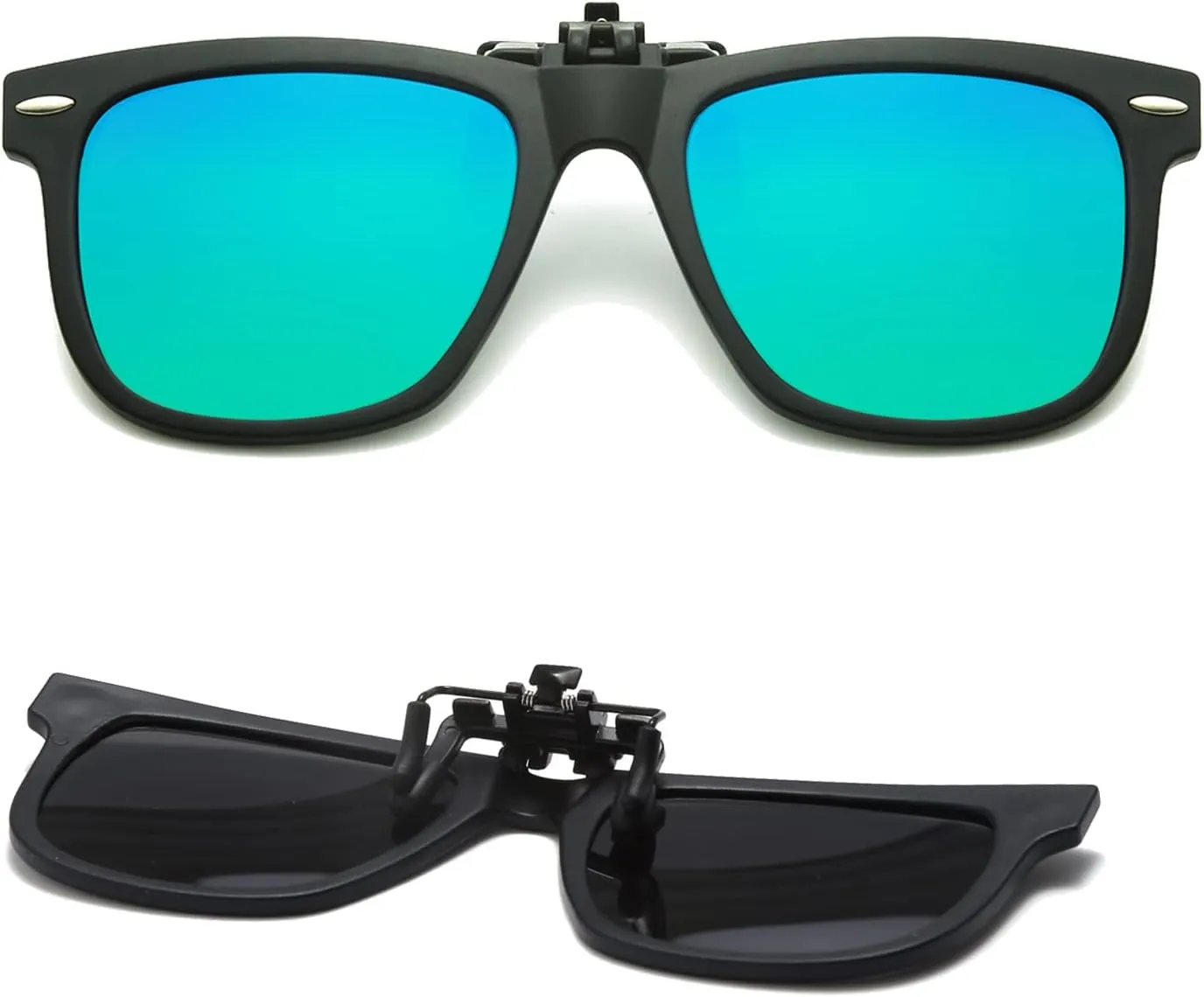 Long Keeper Kids Polarized Clip On Sunglasses Teen Boys Girls Square Flip Up Clip-on Sunglasses Over Glasses
