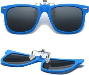 Long Keeper Kids Polarized Clip On Sunglasses Teen Boys Girls Square Flip Up Clip-on Sunglasses Over Glasses
