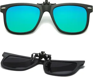 Long Keeper Kids Polarized Clip On Sunglasses Teen Boys Girls Square Flip Up Clip-on Sunglasses Over Glasses