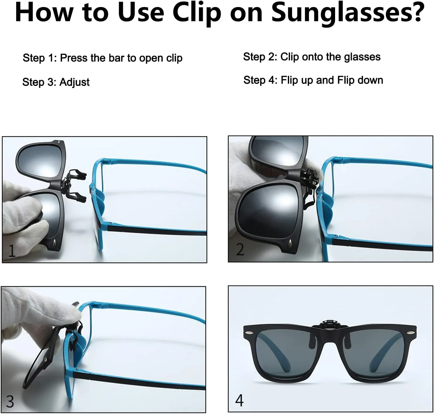 Long Keeper Kids Polarized Clip On Sunglasses Teen Boys Girls Square Flip Up Clip-on Sunglasses Over Glasses