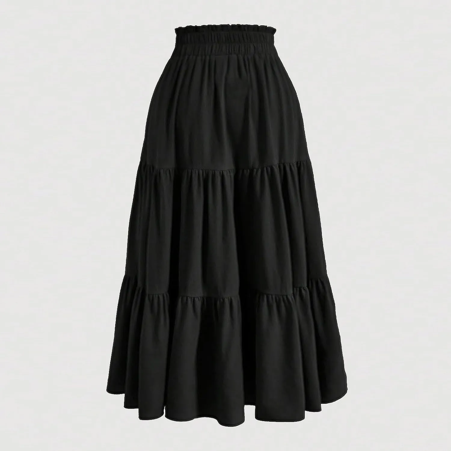 Long Skirts for Women Trendy Ruffle Floral Print Tiered Flowy Boho Skirts Comfy Drawstring Wrap Skirts