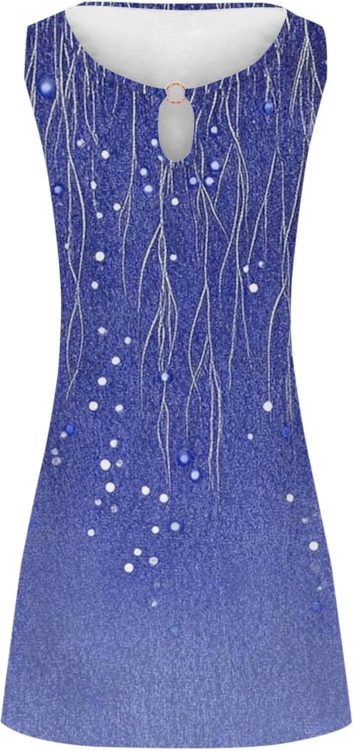 Long Sundresdes for Women Sun Dresses for Women 2025 Vacation Beach Casual Summer Sundresses Sleeveless Tank Short