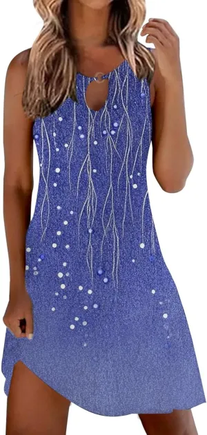 Long Sundresdes for Women Sun Dresses for Women 2025 Vacation Beach Casual Summer Sundresses Sleeveless Tank Short