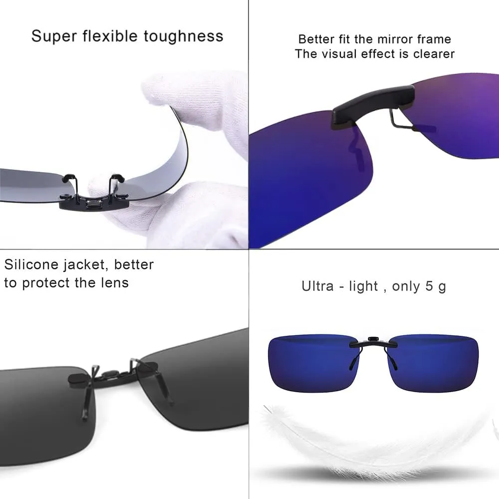 LUFF Polarized Clip on Sunglasses for women and men,sunglasses clip for car visor,UV400 Outdoor/Driving/Fishing